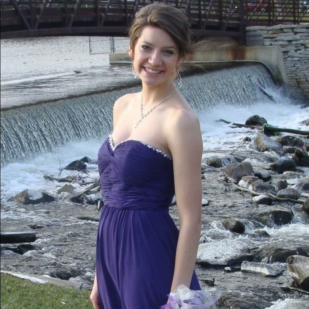 Purple Strapless Prom Dress or Bridesmaid Dress
